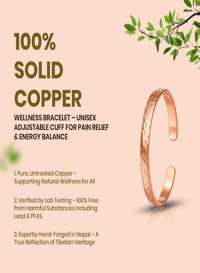 Healing Monk Pure Copper Bracelet for Men & Women - Handmade Uncoated Copper Jewelry Cuff - Adjustable Healing Copper Bracelets for Arthritis - Mens & Womens Copper Cuff Pulsera de Cobre (Terra) - Image 3
